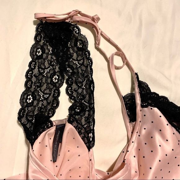 NWT Ambrielle Blush Pink Polkadot Silky Tank Top - Picture 8 of 16